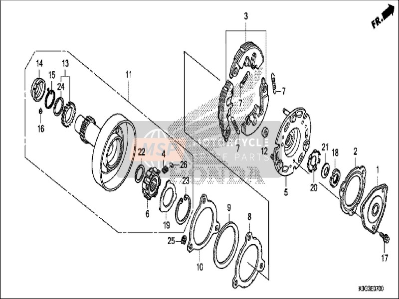 Honda C125 2019 Frizione unidirezionale per un 2019 Honda C125